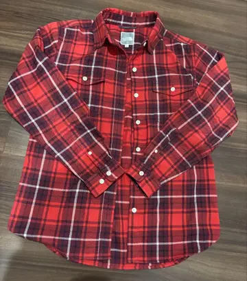 THE NORTH FACE 빨간색 체크 긴팔 셔츠 M