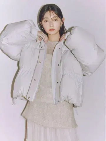 후드 드로스트 숏 다운 코트