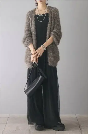 [ ESICA ] 라메 샤기 니트 가디건
