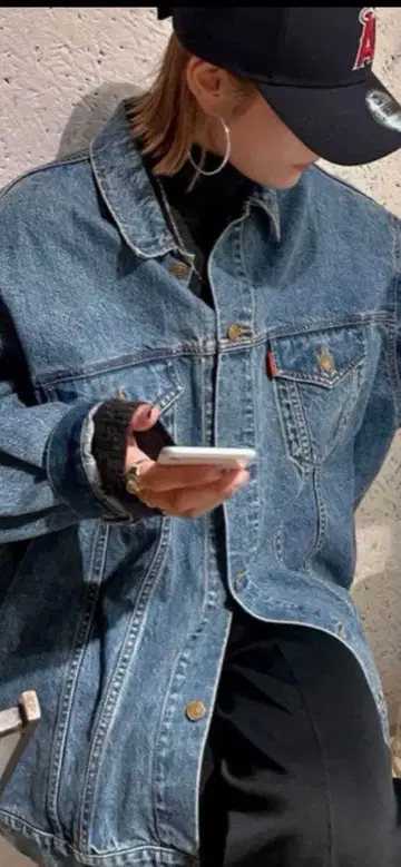 앵글릿 오버 데님 자켓