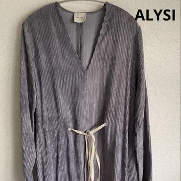 ALYSI 알리지 원피스 V넥 롱 이탈리아제 니트 코듀로이