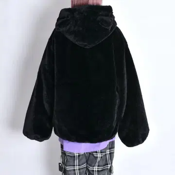 고양이 귀 충전솜 퍼 BIG 블루종 아우터