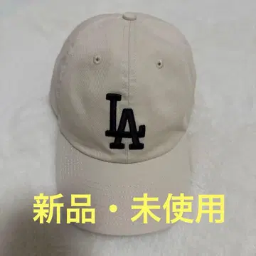 [ 새상품 미사용 ] 베이지 LA 로고 자수 베이스볼 캡 47