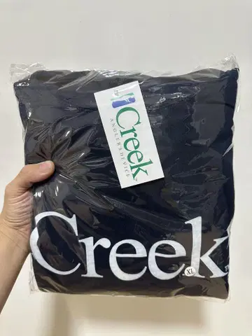 Creek 네이비 후드 부착 후드티 XL