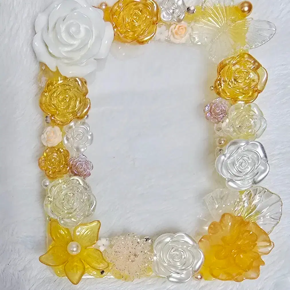 White Orange Decoden Top-Decorated Poca Holder