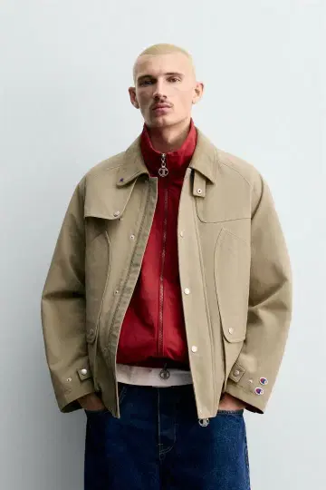 CHAMPION ZARA 패치 포켓 트렌치코트