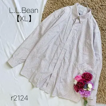 엘엘빈 면 100% 오버 셔츠 체크 무늬 L.L.Bean XL