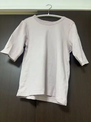 노블 수빈 코튼 5부 소매 T셔츠 핑크