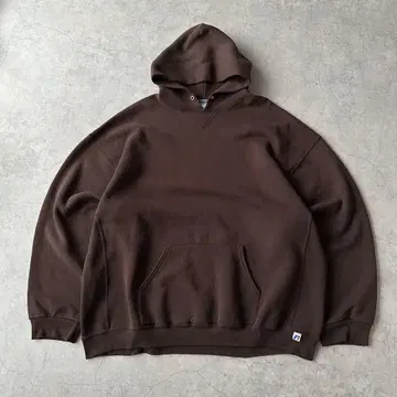 러셀 후드티 풀오버 브라운