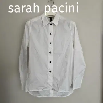 sarah pacini 화이트 긴팔 드레스 셔츠 사이즈 0 이탈리아