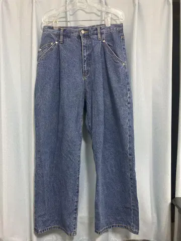 라이트 블루 데님 와이드 레그 팬츠