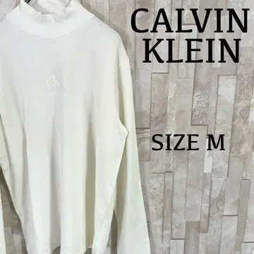 [ 새상품급 ] CALVIN KLEIN 긴팔 T셔츠 하이넥 M 아이보리