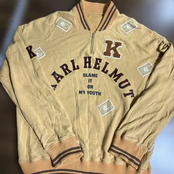 남성용 칼 헬무트 트레이닝복 베이스볼 구제 의류 L 하프 지퍼