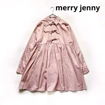 merry jenny 리본 셔츠 원피스 더스티 핑크 성숙/러블리