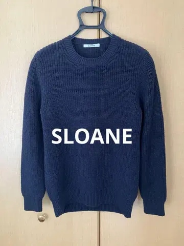 [ 새상품급 ] SLOANE 5G 코튼 하찌편직 크루넥 네이비