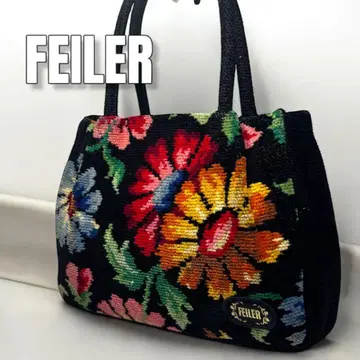 FEILER 플라워 무늬 핸드백 벨로아지
