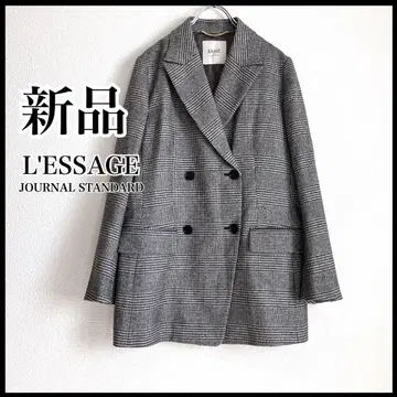 [ 새상품 ] [ 2024AW ] L'ESSAGE 체크 자켓 블랙 코트