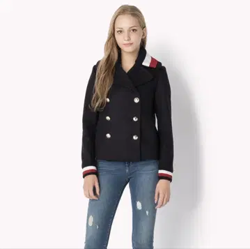 [ 미사용 새상품 ] TOMMY HELFIGER 숏 기장 코트