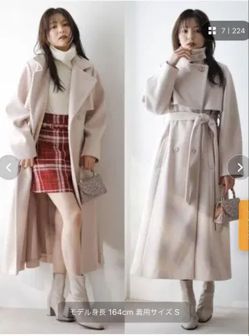 dazzlin 2way 컬러 레이디 코트 핑크 M 새상품 미사용 미개봉