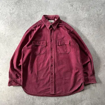 80s90s 엘엘빈 샤모아 크로스 셔츠 USA제 L 버건디