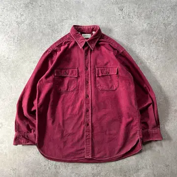 80s90s 엘엘빈 샤모아 크로스 셔츠 USA제 L 버건디