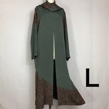 b. 기모노 리메이크 순수 실크 호몬기 롱 자켓 L 사이즈 스카프 포함