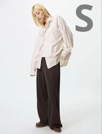 UNIQLO 맨투맨 와이드 팬츠 다크 브라운 S 사이즈