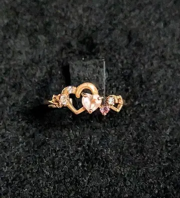 미사용 K10 핑크 토파즈 로즈쿼츠 CZ 반지