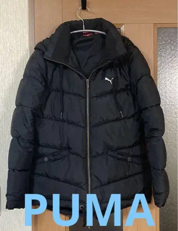 PUMA 후드 부착 블랙 다운 자켓