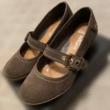 Clarks 스웨이드 원 스트랩 슈즈 모스그린