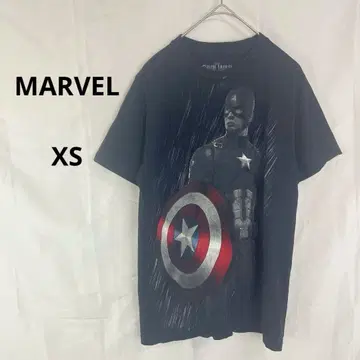MARVEL 마블 반팔 T셔츠 블랙 [ XS ] 캡틴 아메리카