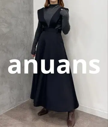 새상품급 anuans 플레어 스커트 SMALL 블랙 여성용