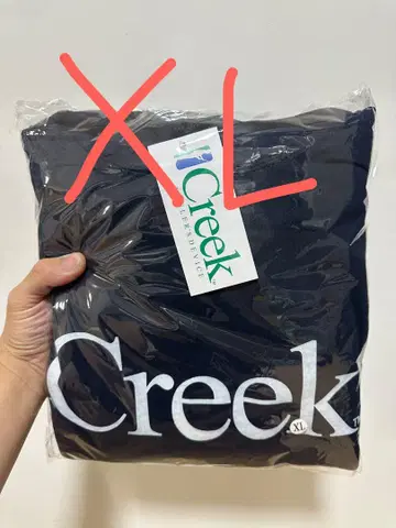 Creek 네이비 XL 후드 부착 후드티