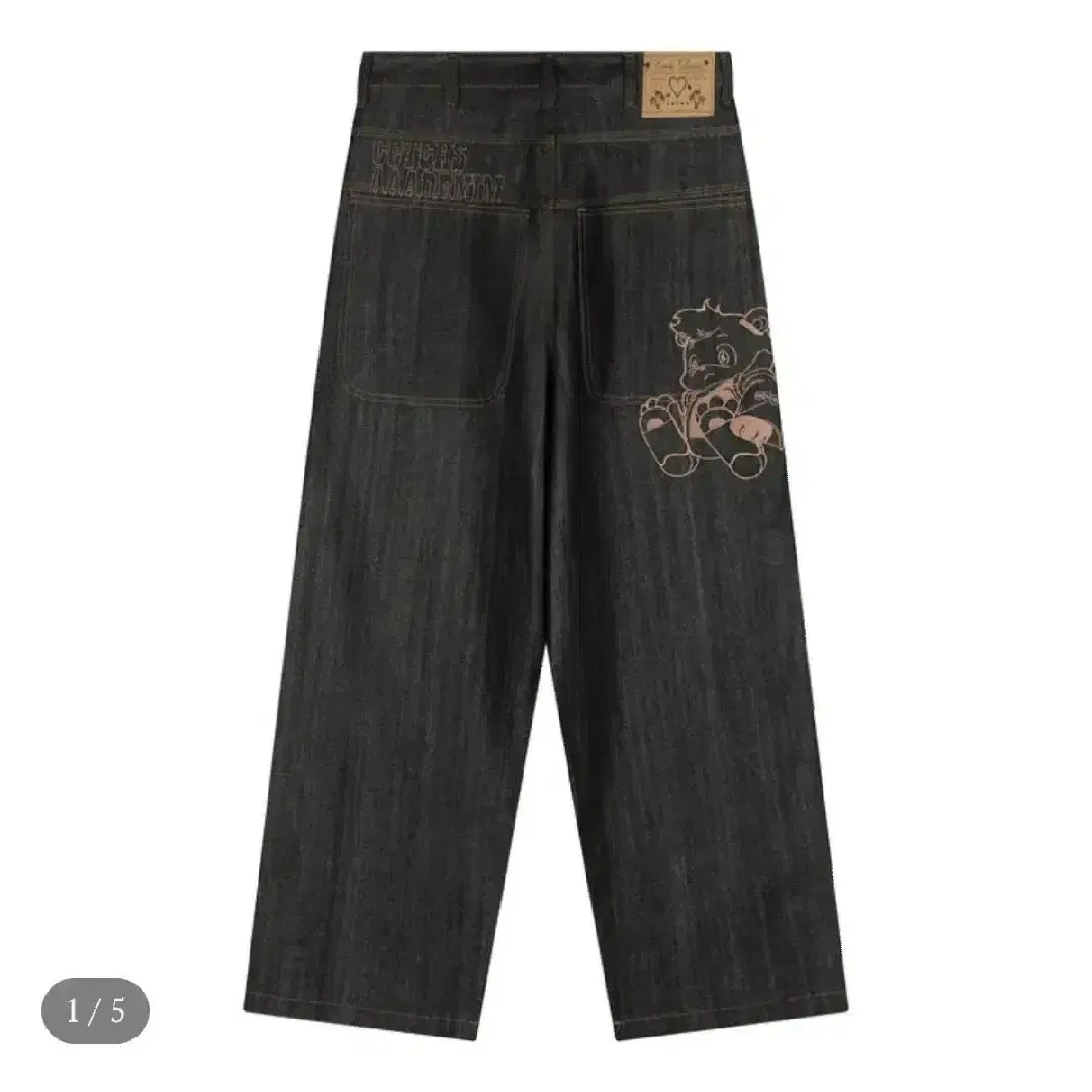 Embroidered Non-Fade Denim Pants Black (Kasiko) #카시코데님,#카시