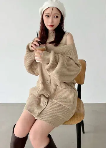 [ ZOZO 한정판 ] 앙상블 리브 니트 원피스 RESEXXY
