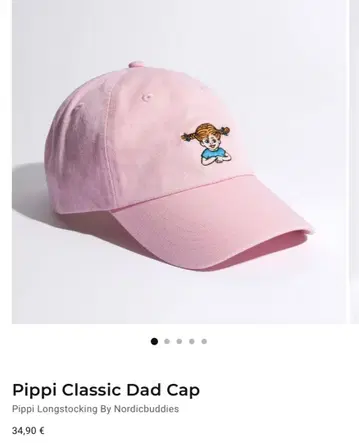 Pippi Classic Dad Cap 핑크 캡 Pippi