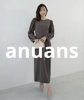 anuans 긴팔 원피스 SMALL 차콜 그레이 여성용