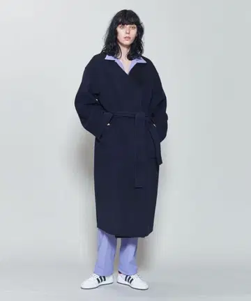 roku 6 리버 코트 네이비 블랙 벨트 포함