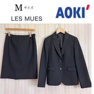 AOKI x LES MUES 워셔블 블랙 비즈니스 스커트 수트 M 사이즈