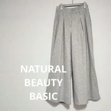 NATURAL BEAUTY BASIC 와이드 팬츠 하이웨스트 턱 포함