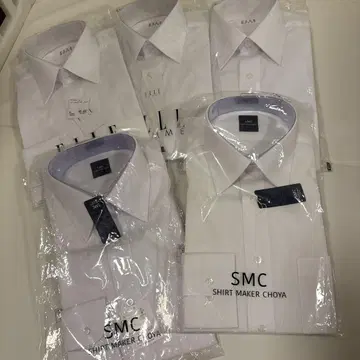 화이트 긴팔 셔츠 5매 세트