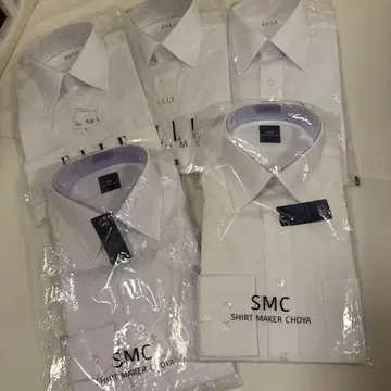 화이트 긴팔 셔츠 5장 세트 [ 미사용 새상품 ]