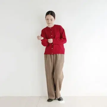 새상품급 nofl 노후루 사슴 무늬 둥근 넥 가디건