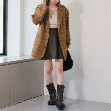 [ Kastane ] 체크 무늬 테일러드 자켓 프리 사이즈