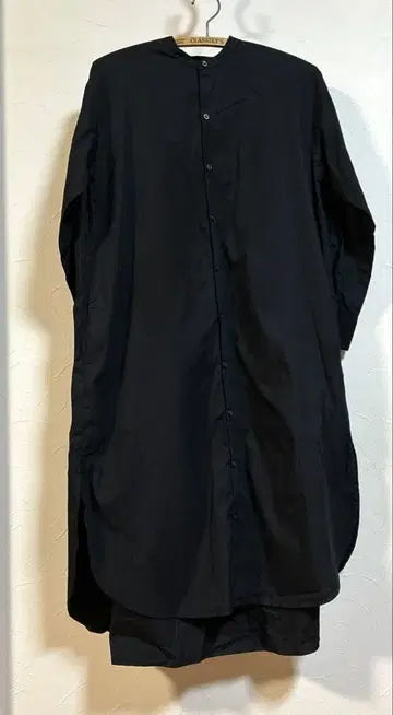 SO 블랙 롱 셔츠 개더