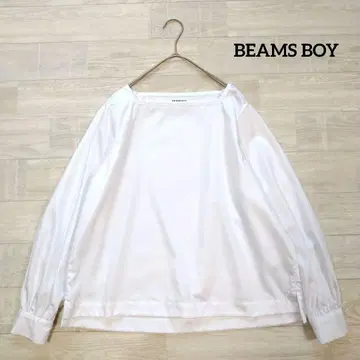 BEAMS BOY 빔즈 보이 새틴 스퀘어 넥 셔츠