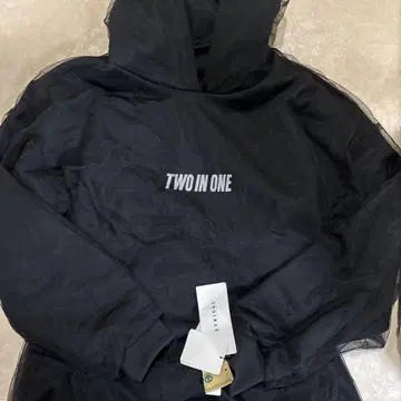시니컬 TWO IN ONE 블랙 메쉬 후드티