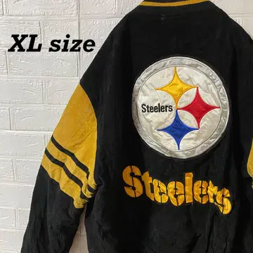 NFL 스틸러스 90s 스웨이드 가죽 바시티 자켓