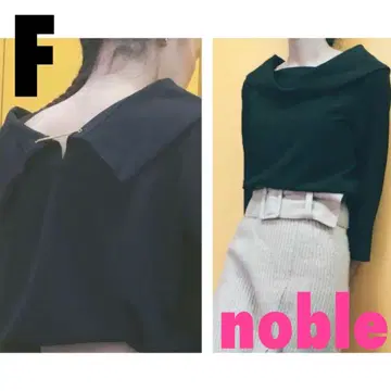 새상품급 noble 노블 프렌치 터틀넥 블라우스 오프 터틀