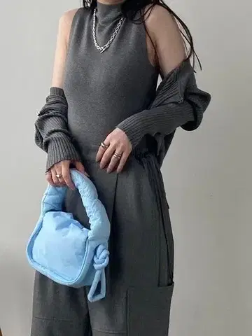 24FW FRAY I.D 그레이 리브편 크롭 가디건 숏 기장